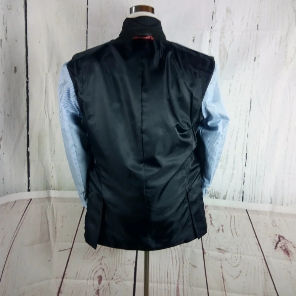 Chaps Slim Fit 42S Black Striped Suit Blazer